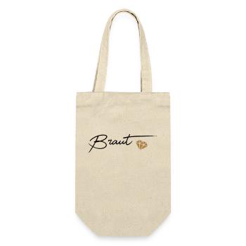 Braut - Geschenkbeutel für Flaschen - Natur - Vorne