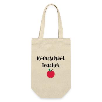 Homeschool Teacher - Geschenkbeutel für Flaschen - Natur - Vorne
