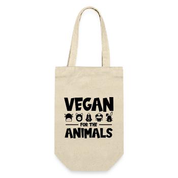 VEGAN FOR THE ANIMALS - Gift Bag for Bottles - nature - Front