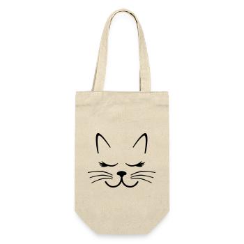 Katze - Geschenkbeutel für Flaschen - Natur - Vorne