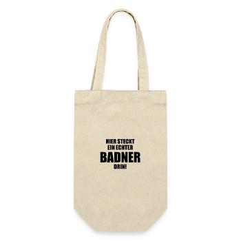 Hier steckt ein echter Badner drin! - Geschenkbeutel für Flaschen - Natur - Vorne