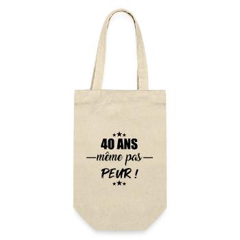 40 ans même pas peur t-shirt cadeau anniversaire - Sac à bouteille - nature - Devant