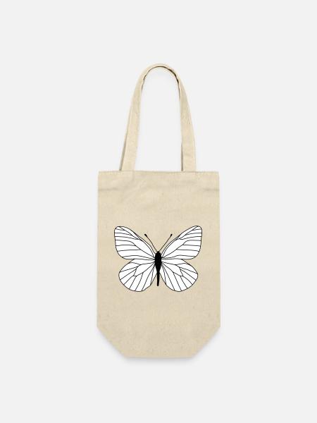 Butterfly white - Gift Bag for Bottles - nature