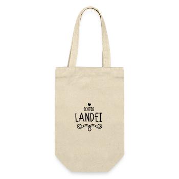 Echtes Landei - Geschenkbeutel für Flaschen - Natur - Vorne