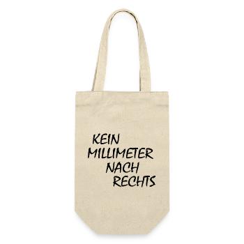kein millimeter nach rechts - Geschenkbeutel für Flaschen - Natur - Vorne