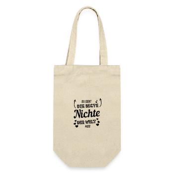 So sieht die beste Nichte der Welt aus! - Geschenkbeutel für Flaschen - Natur - Vorne