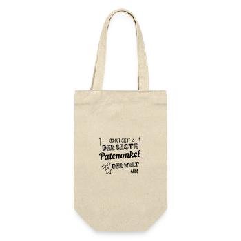 So gut sieht der beste Patenonkel der Welt aus! - Geschenkbeutel für Flaschen - Natur - Vorne