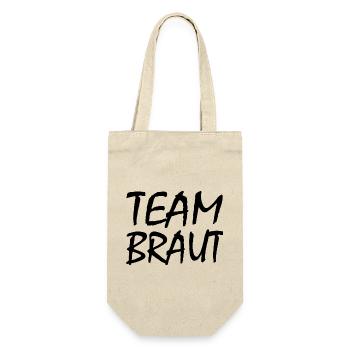 Team Braut - Geschenkbeutel für Flaschen - Natur - Vorne