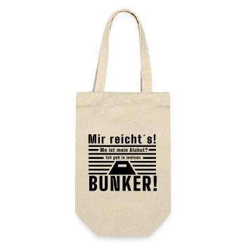 Mir reicht´s - wo ist mein Aluhut - Bunker - Geschenkbeutel für Flaschen - Natur - Vorne