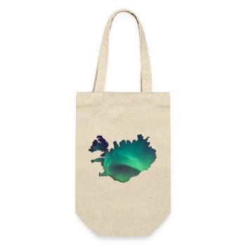 Iceland Iceland Northern Lights Topography Design - Gift Bag for Bottles - nature - Front