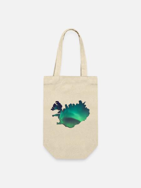 Island Iceland Nordlichter Topographie Design - Geschenkbeutel für Flaschen - Natur