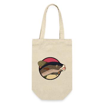 vintage retro fishhead angler motif - Gift Bag for Bottles - nature - Front