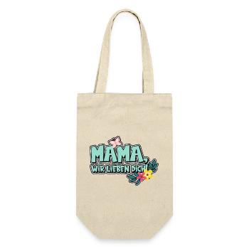 Mama, wir lieben dich! - Geschenkbeutel für Flaschen - Natur - Vorne
