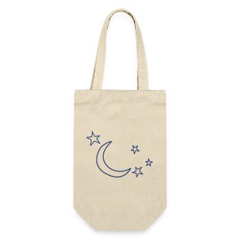 Sterne Mond - Geschenkbeutel für Flaschen - Natur - Vorne