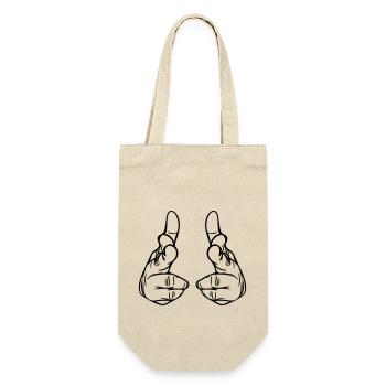 Hand Pistole - Fingerpistole Vector - Geschenkbeutel für Flaschen - Natur - Vorne