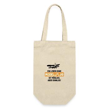 Ein Leben ohne Modellflug ist möglich aber sinnlos - Geschenkbeutel für Flaschen - Natur - Vorne