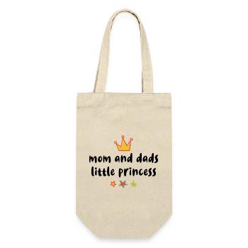 MOM AND DADS LITTLE PRINCESS - Geschenkbeutel für Flaschen - Natur - Vorne