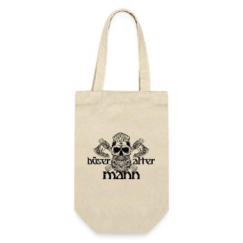 BÖSER ALTER MANN WIKINGER VIKINGS - Geschenkbeutel für Flaschen - Natur - Vorne