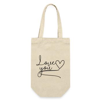 I love you Love You lettering - Gift Bag for Bottles - nature - Front