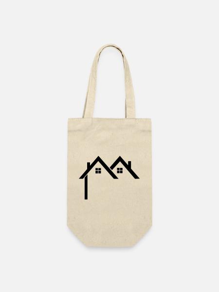 Wohngebiet Logo Häuser - Geschenkbeutel für Flaschen - Natur