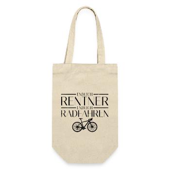 Endlich Rentner Endlich Radfahren Fahrradfahrer - Geschenkbeutel für Flaschen - Natur - Vorne