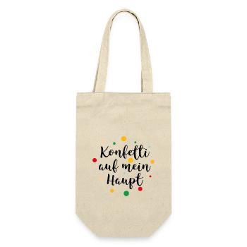 Konfetti auf mein Haupt - Geschenkbeutel für Flaschen - Natur - Vorne