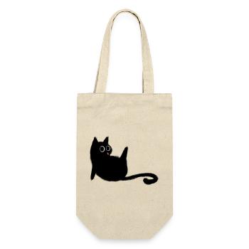 Cat black charcoal cute toilet - Gift Bag for Bottles - nature - Front