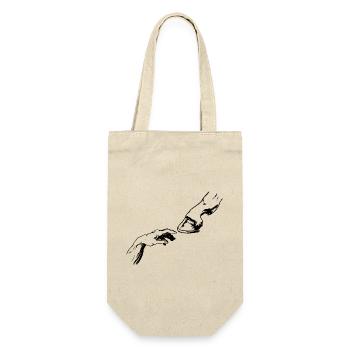 Pferd Huf Hand Pferdeliebhaber Geschenke Reiten - Geschenkbeutel für Flaschen - Natur - Vorne