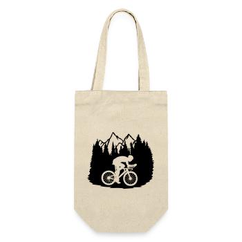 Natur Fahrrad Fahrer - Geschenkbeutel für Flaschen - Natur - Vorne