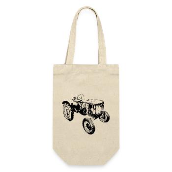 Traktor - Geschenkbeutel für Flaschen - Natur - Vorne