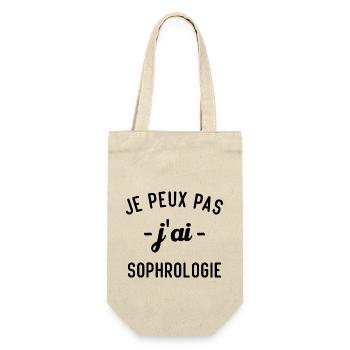 Je peux pas j'ai sophrologie / idée cadeau humour - Sac à bouteille - nature - Devant