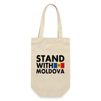 Stand with moldova - Geschenkbeutel für Flaschen - Natur - Vorne