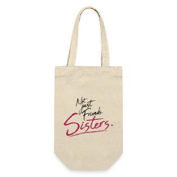 Text Sisters Friends - Gift Bag for Bottles - nature - Front