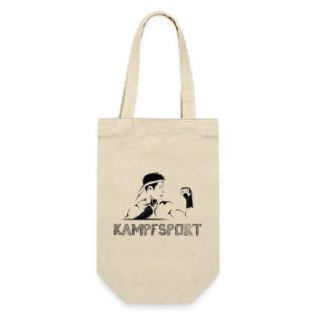 muay thai Kampfsport Symbol Logo icon Grafik - Geschenkbeutel für Flaschen - Natur - Vorne