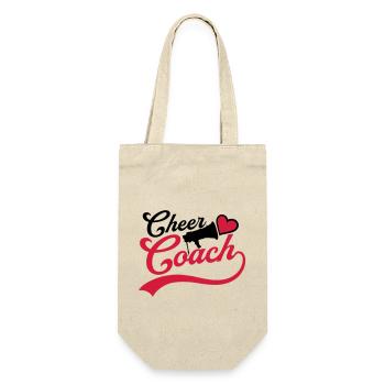 Heart Cheer Coach Megaphone - Gift Bag for Bottles - nature - Front