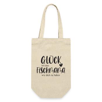 Fische Fischmama Haustier Aquarium Geschenk - Geschenkbeutel für Flaschen - Natur - Vorne