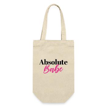 Absolutes Babe - Geschenkbeutel für Flaschen - Natur - Vorne