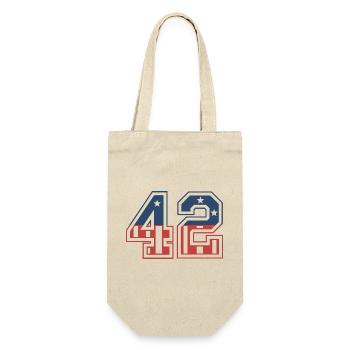 Nummer 42 USA - Geschenkbeutel für Flaschen - Natur - Vorne