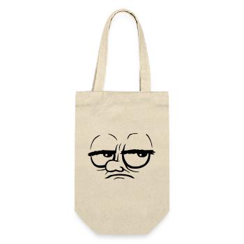Augen verdrehen Cartoon genervt - Geschenkbeutel für Flaschen - Natur - Vorne