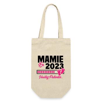 Mamie en 2023 / Cadeau future mamie 2023 - Sac à bouteille - nature - Devant