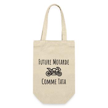 future motarde comme tata cadeau bebe naissance - Sac à bouteille - nature - Devant