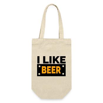 Bier - Geschenkbeutel für Flaschen - Natur - Vorne