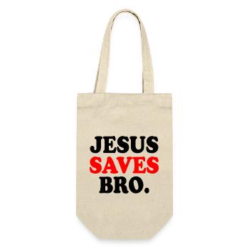 Jesus saves bro - Geschenkbeutel für Flaschen - Natur - Vorne