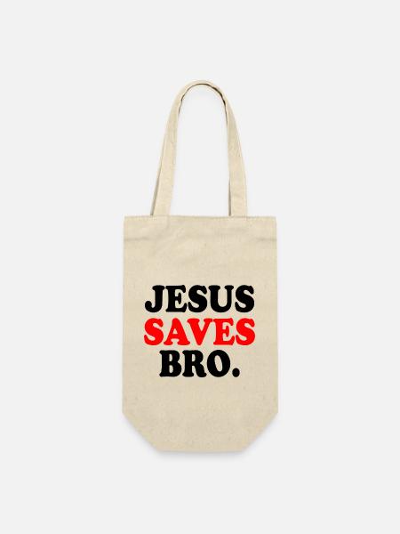 Jesus saves bro - Geschenkbeutel für Flaschen - Natur