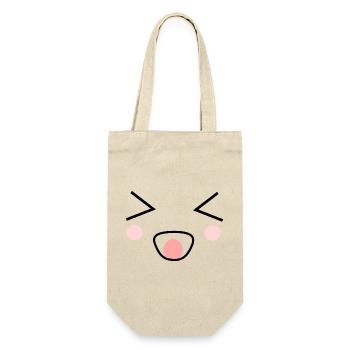 Kawaii Gesicht Kawaii Kostüm Kawaii - Geschenkbeutel für Flaschen - Natur - Vorne