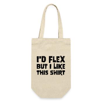 Ironic Funny grunge Id Flex But I Like This - Geschenkbeutel für Flaschen - Natur - Vorne