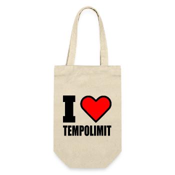 I love tempolimit - Geschenkbeutel für Flaschen - Natur - Vorne