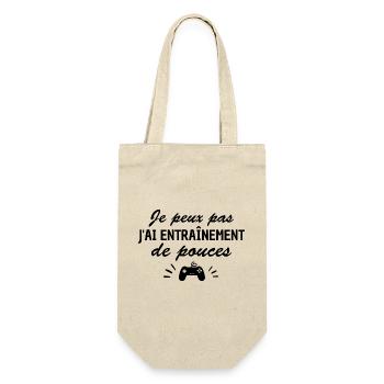 j ai entraînement de pouces / humour gamer - Sac à bouteille - nature - Devant
