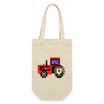 Tractor pixelated gift idea pixel tractor - Gift Bag for Bottles - nature - Front