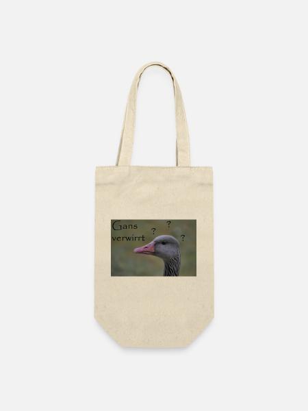 Gans verwirrt - witziger Spruch - Geschenkbeutel für Flaschen - Natur